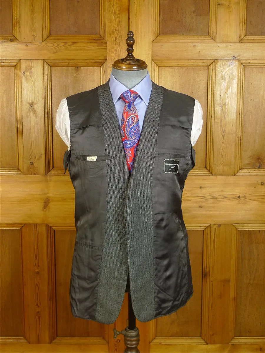 080824/013 vintage huntsman savile row grey birds-eye weave worsted suit jacket 40-41 regular