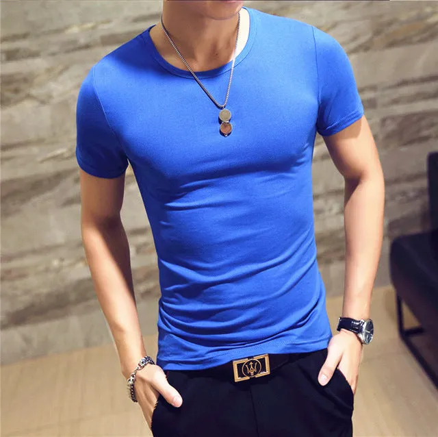 2018 MRMT Brand Clothing 10 colors elastic V neck Men T Shirt Mens Fashion Tshirt Fitness Casual Male T-shirt 5XL Free Shipping