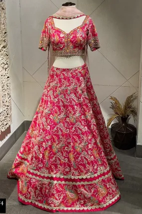 310063 Red Printed Lehenga Set With Dupatta