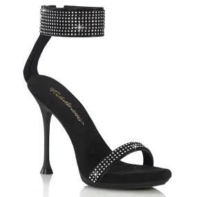 4 Inch Heel CUPID-440 Black Rhinestone