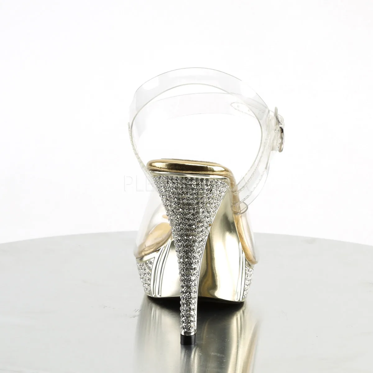 4 Inch Heel ELEGANT-408 Gold Chrome