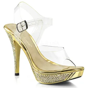 4 Inch Heel ELEGANT-408 Gold Chrome