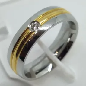 8K Italy Gold Wedding Rings with Single Stone