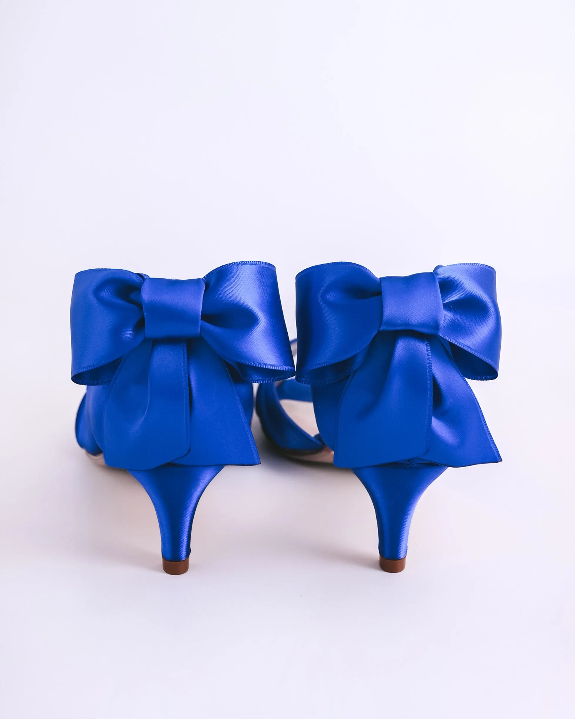 Abby Royal Blue Wedding Shoes with Matching Bow on the Back