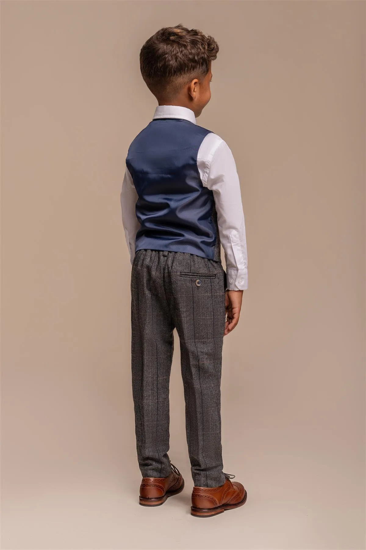 Albert Grey Tweed Check Boys Suit