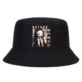 Anime Summer Hat Kamado Nezuko Panama bob bucket hat