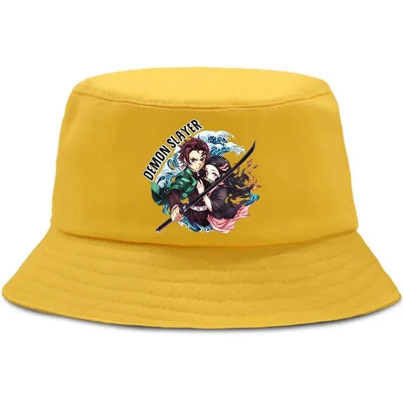 Anime Summer Hat Kamado Nezuko Panama bob bucket hat