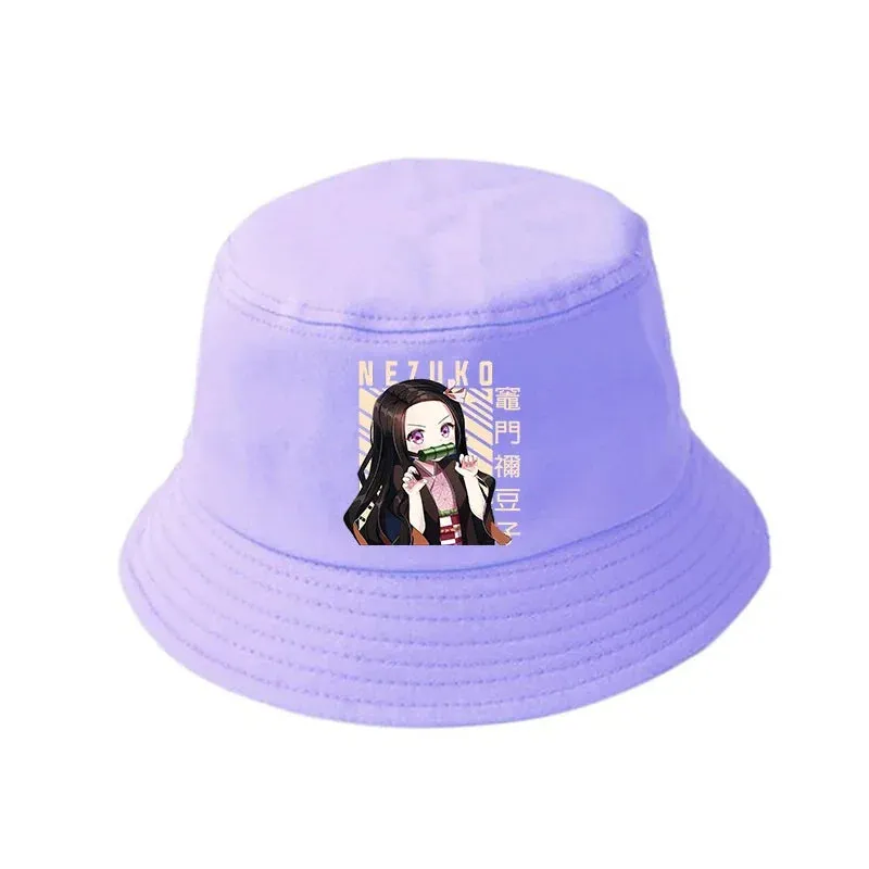 Anime Summer Hat Kamado Nezuko Panama bob bucket hat