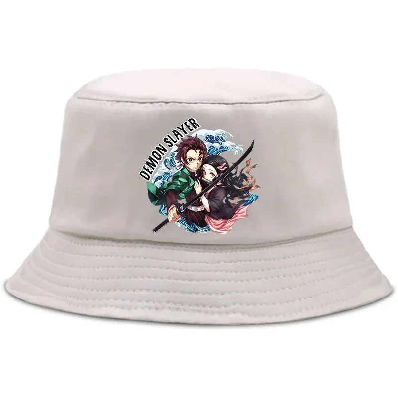 Anime Summer Hat Kamado Nezuko Panama bob bucket hat