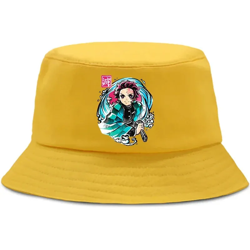 Anime Summer Hat Kamado Nezuko Panama bob bucket hat