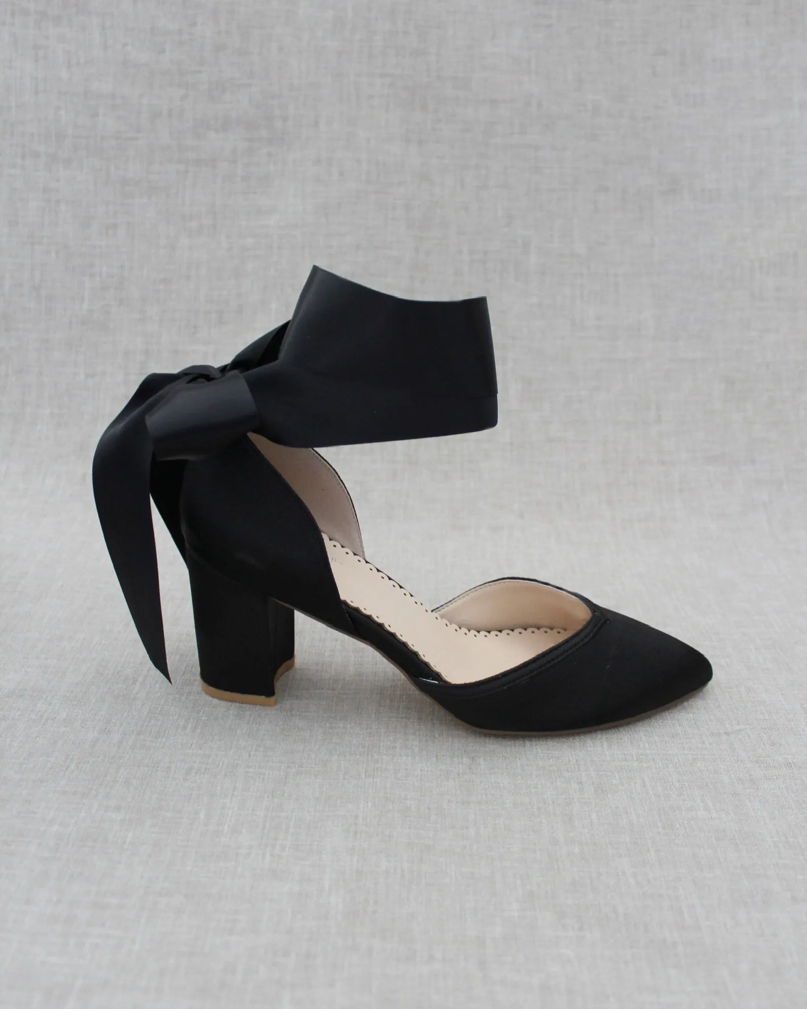 Ankle Wrap Tie Evening Block Heels