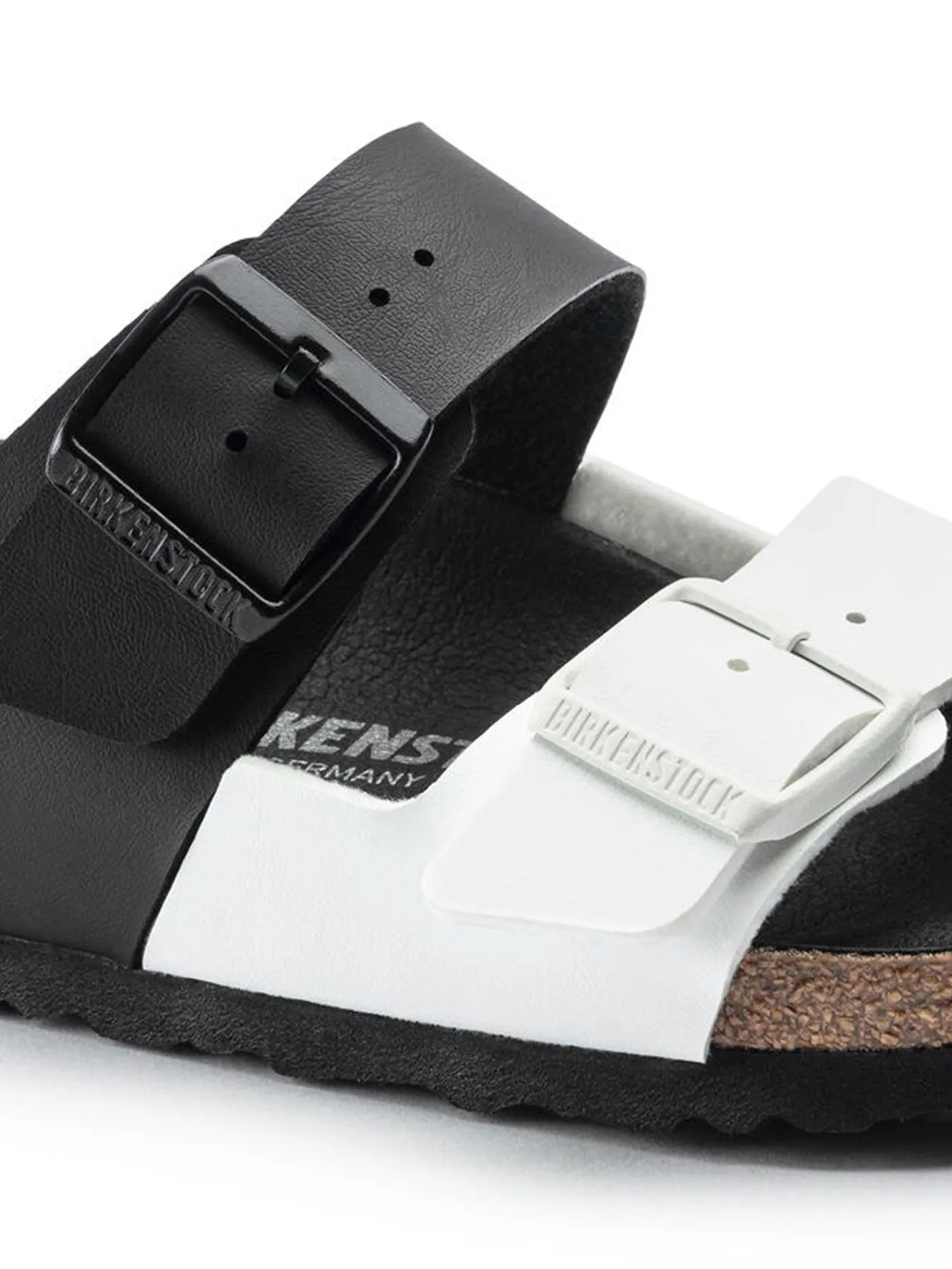 Arizona Split Birko-Flor N Black/White Sandals