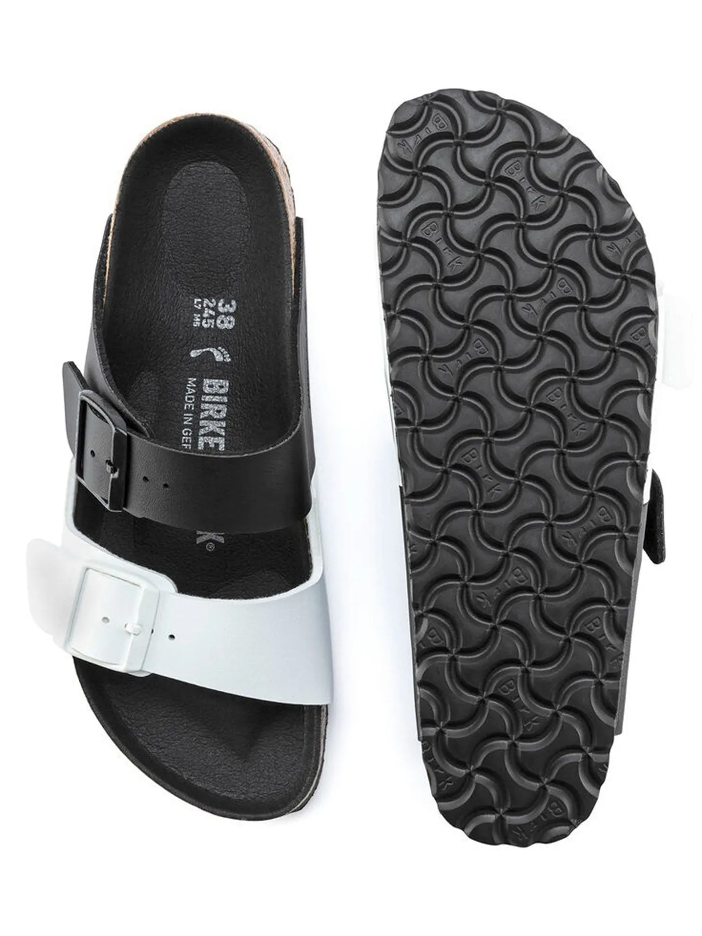 Arizona Split Birko-Flor N Black/White Sandals