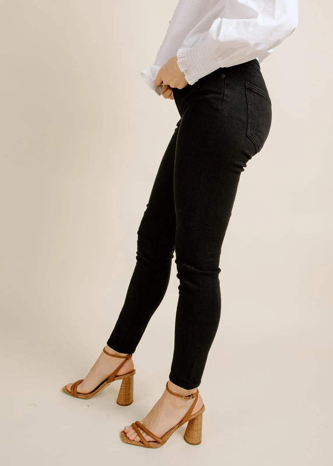 Audrey Midi Rise Skinny - Dark Vinyl