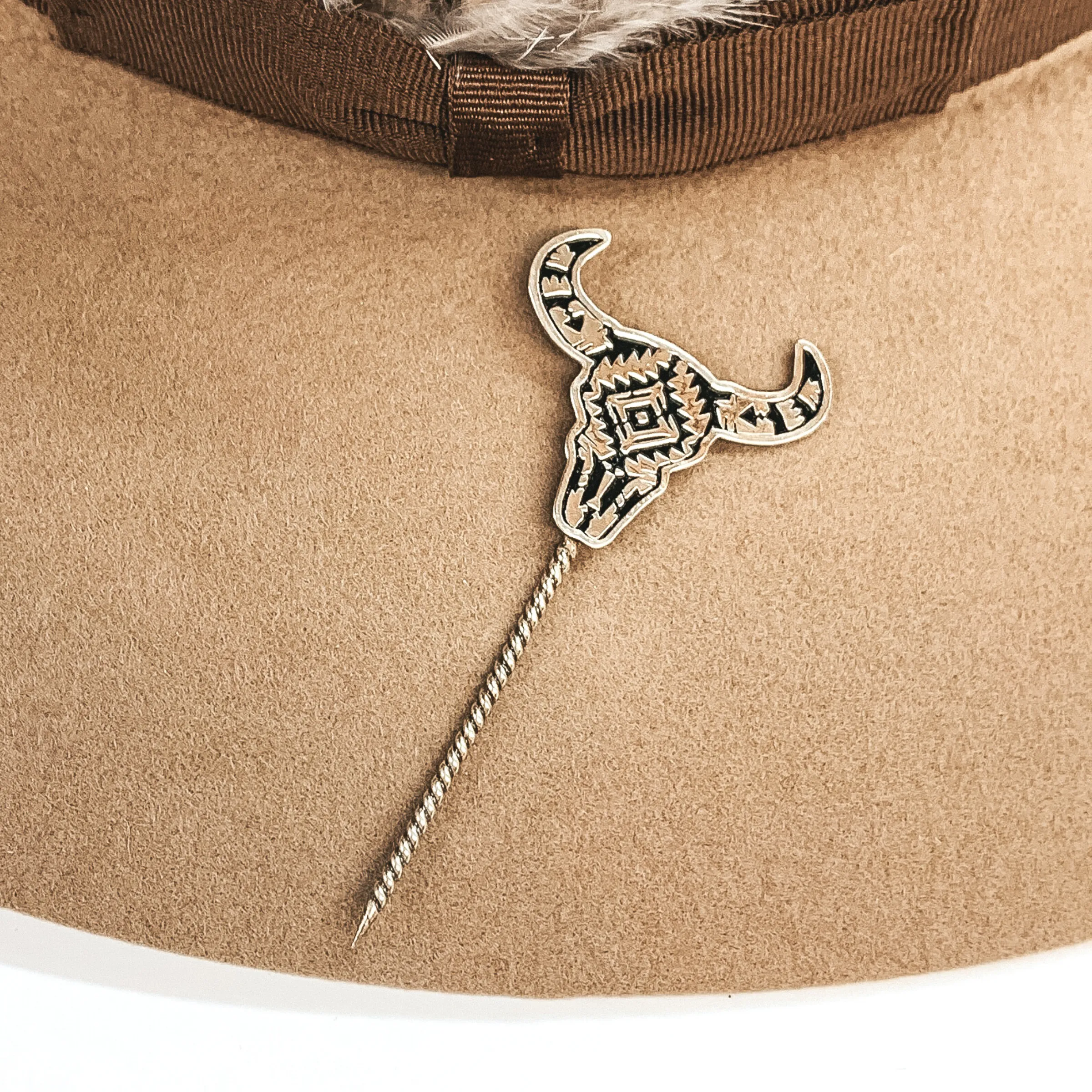 Aztec Skull Twisted Toothpick Hat Pin