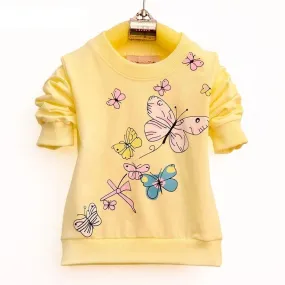 Baby Girls Beautiful Butterfly Long Sleeve T-shirt