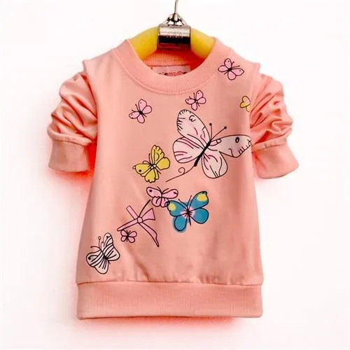 Baby Girls Beautiful Butterfly Long Sleeve T-shirt