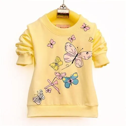 Baby Girls Beautiful Butterfly Long Sleeve T-shirt