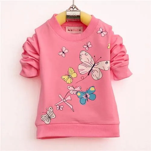 Baby Girls Beautiful Butterfly Long Sleeve T-shirt