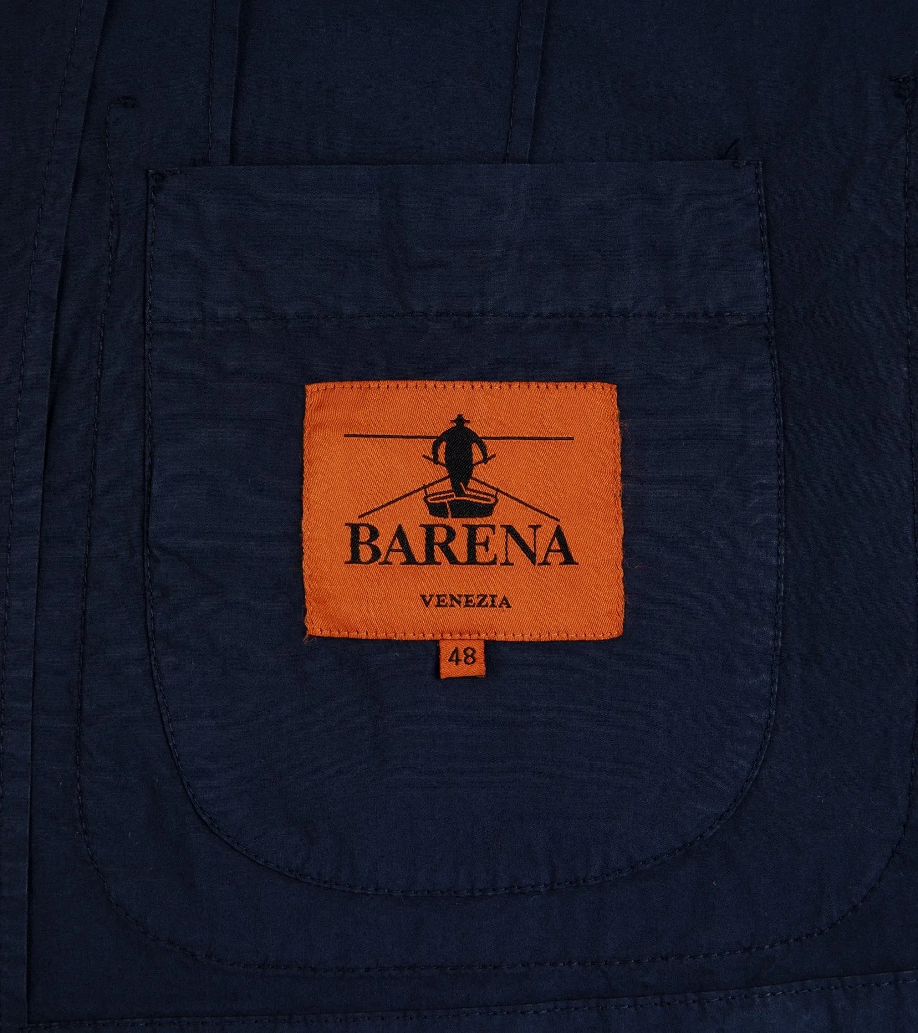 Barena Siroco Pavion Light Cotton Double Breasted Jacket: Navy