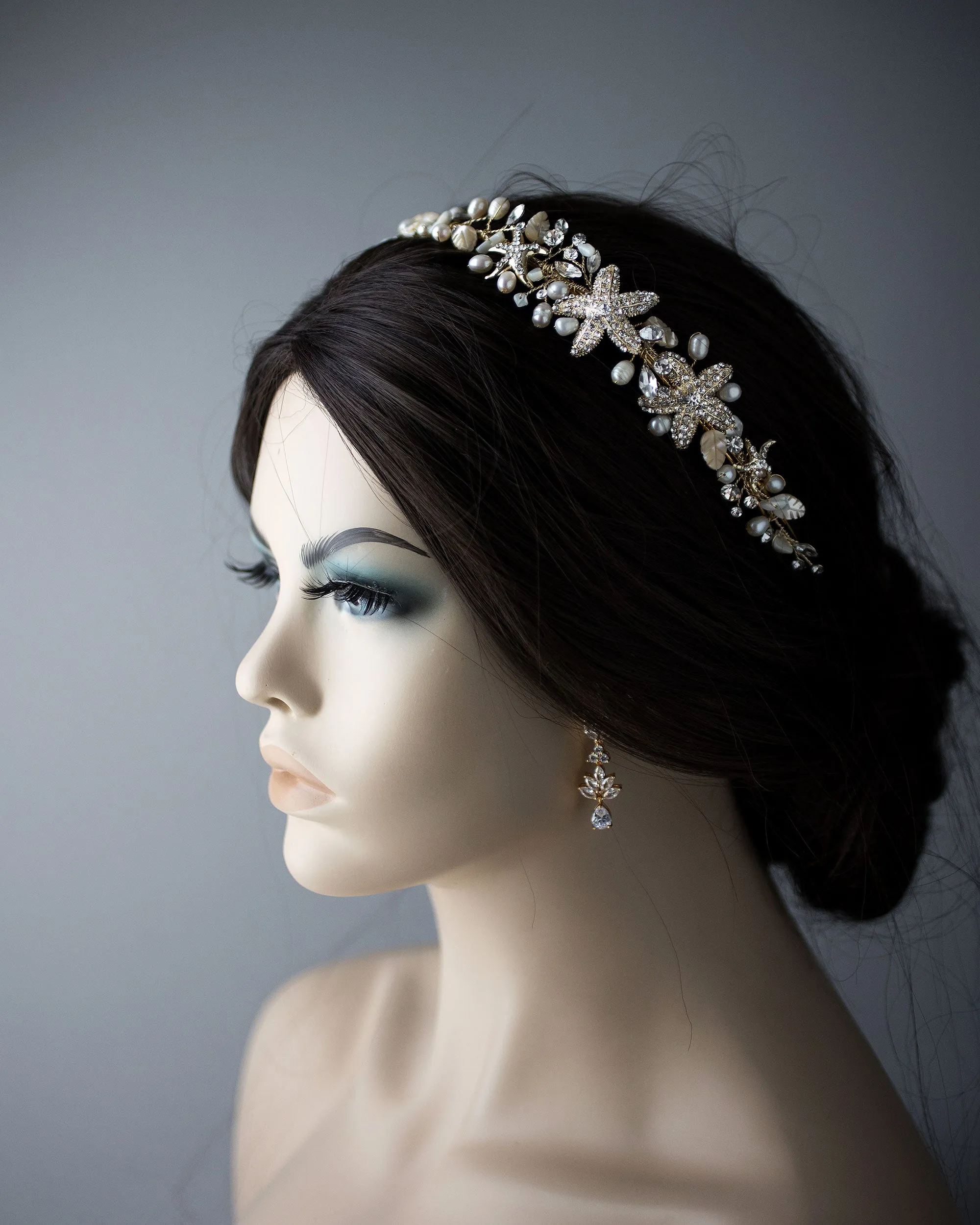 Beach Wedding Headband with Starfish and Shells