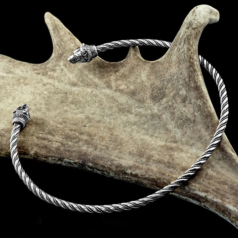 Berserker Bear Torc - Sterling Silver