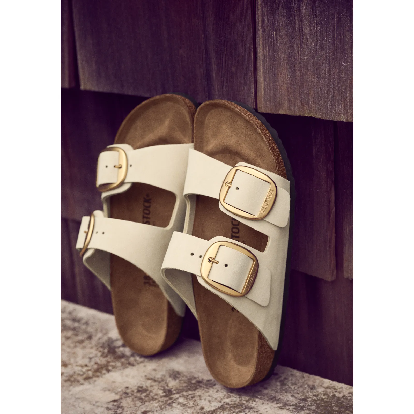 Birkenstock Arizona Big Buckle Slide Sandal (Women) - Ecru Nubuck