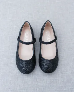 Black Rock Glitter Mary Jane Ballet Flats