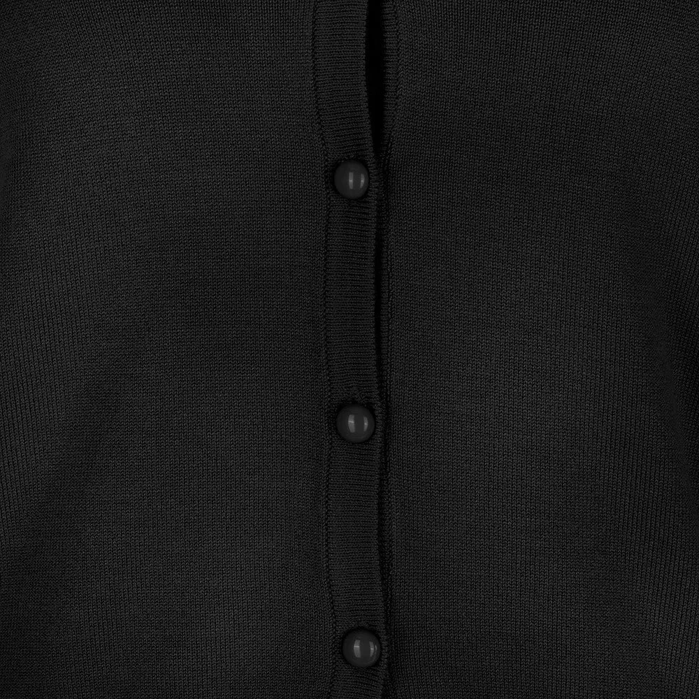 Black Stretch V Neck Button Through Cardigan