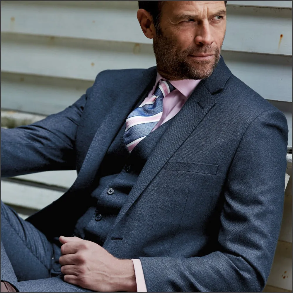 Brook Taverner Clifford Navy Donegal Wool Suit - Waistcoat Optional<><>