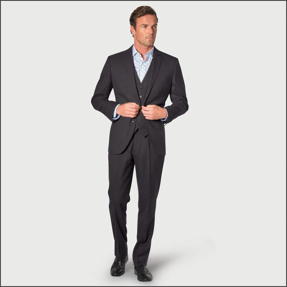 Brook Taverner Wells Wool Blend Charcoal Suit - Waistcoat Optional<><>