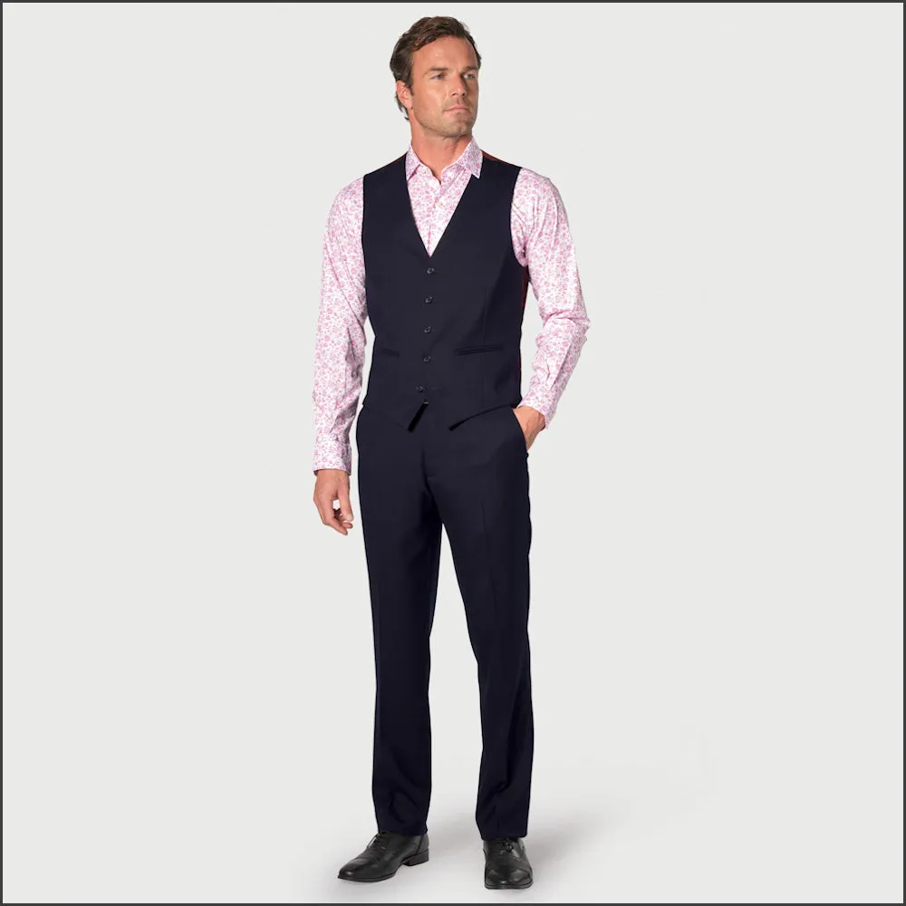 Brook Taverner Wells Wool Blend Navy Suit - Waistcoat Optional<><>