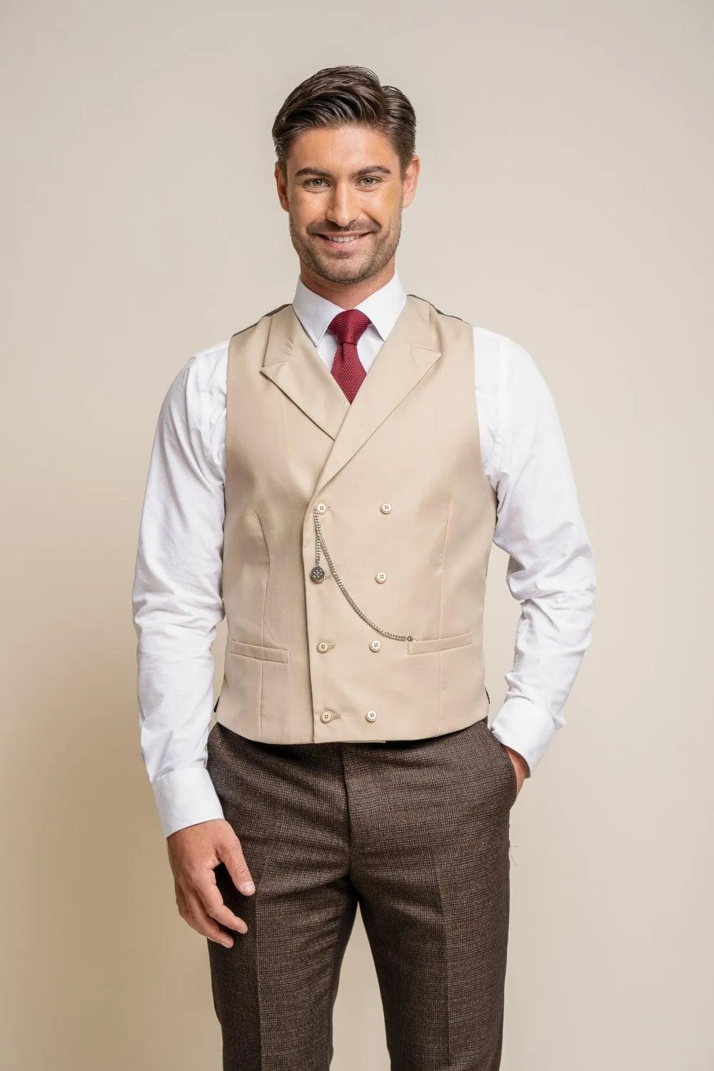 Caridi Brown Suit With Lennox Beige Waistcoat