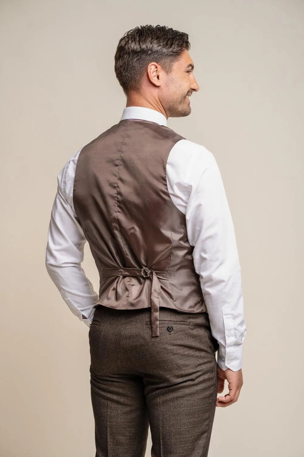 Caridi Brown Suit With Lennox Beige Waistcoat