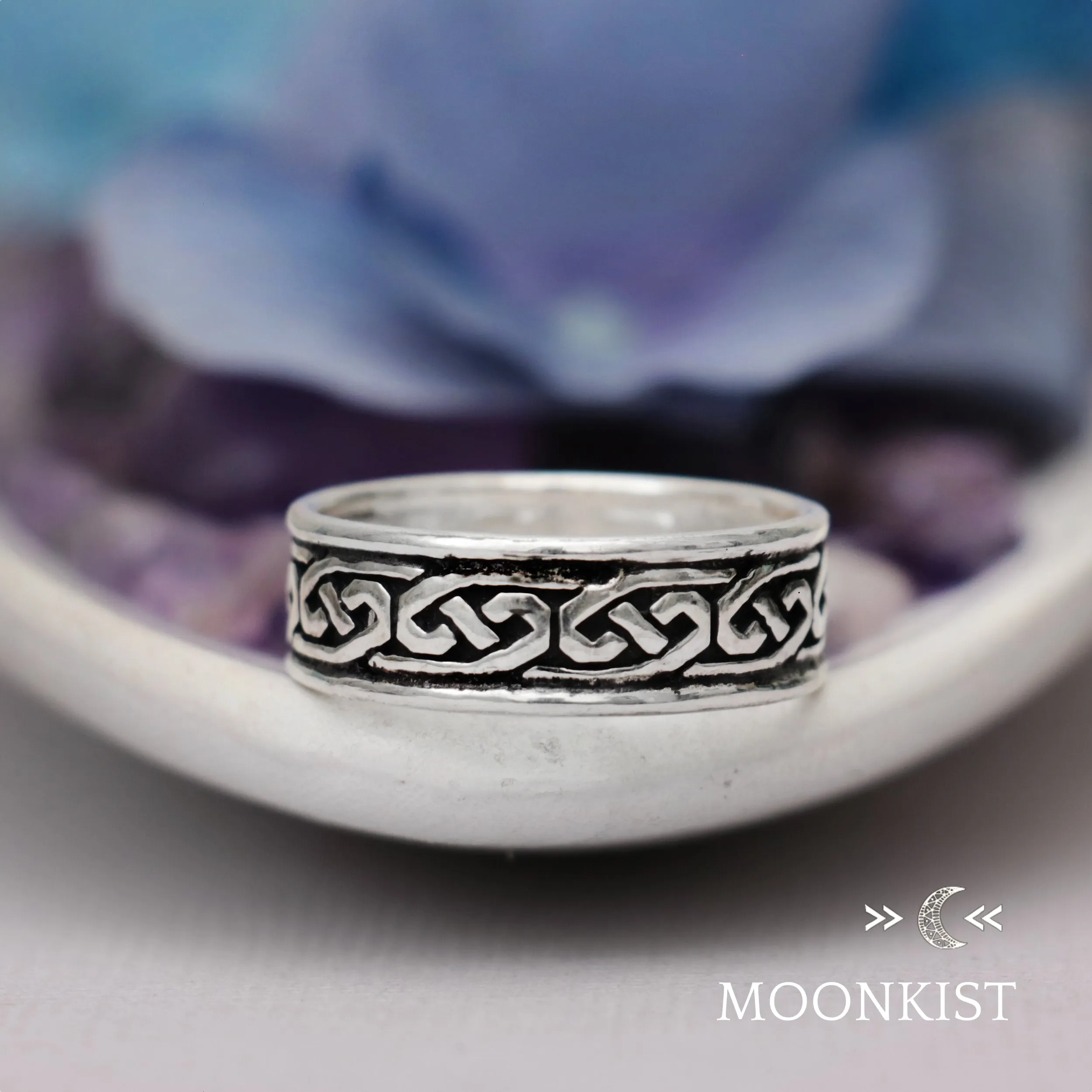 Celtic Love Knot Wide Wedding Band | Moonkist Designs