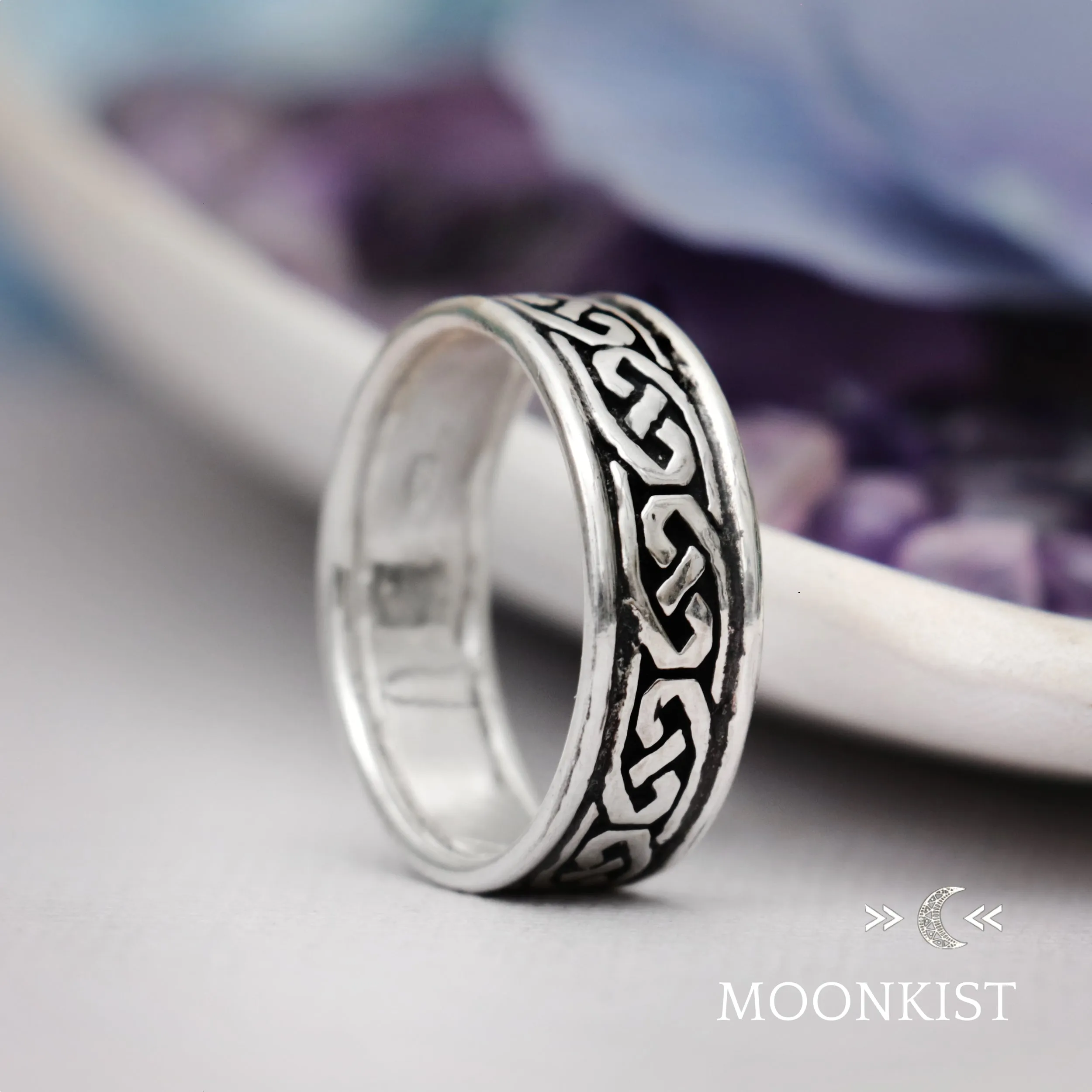 Celtic Love Knot Wide Wedding Band | Moonkist Designs