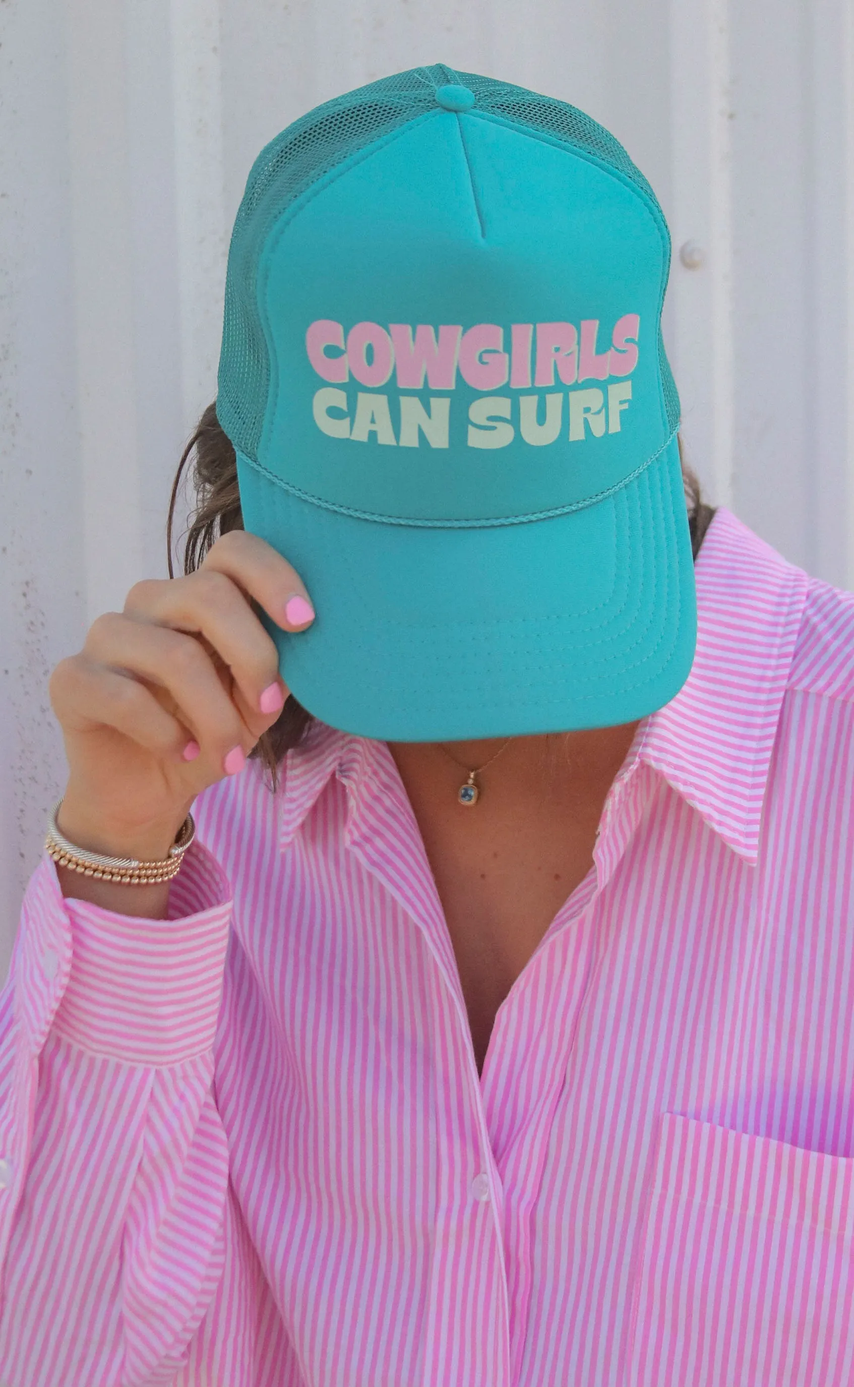 charlie southern: cowgirls can surf trucker hat