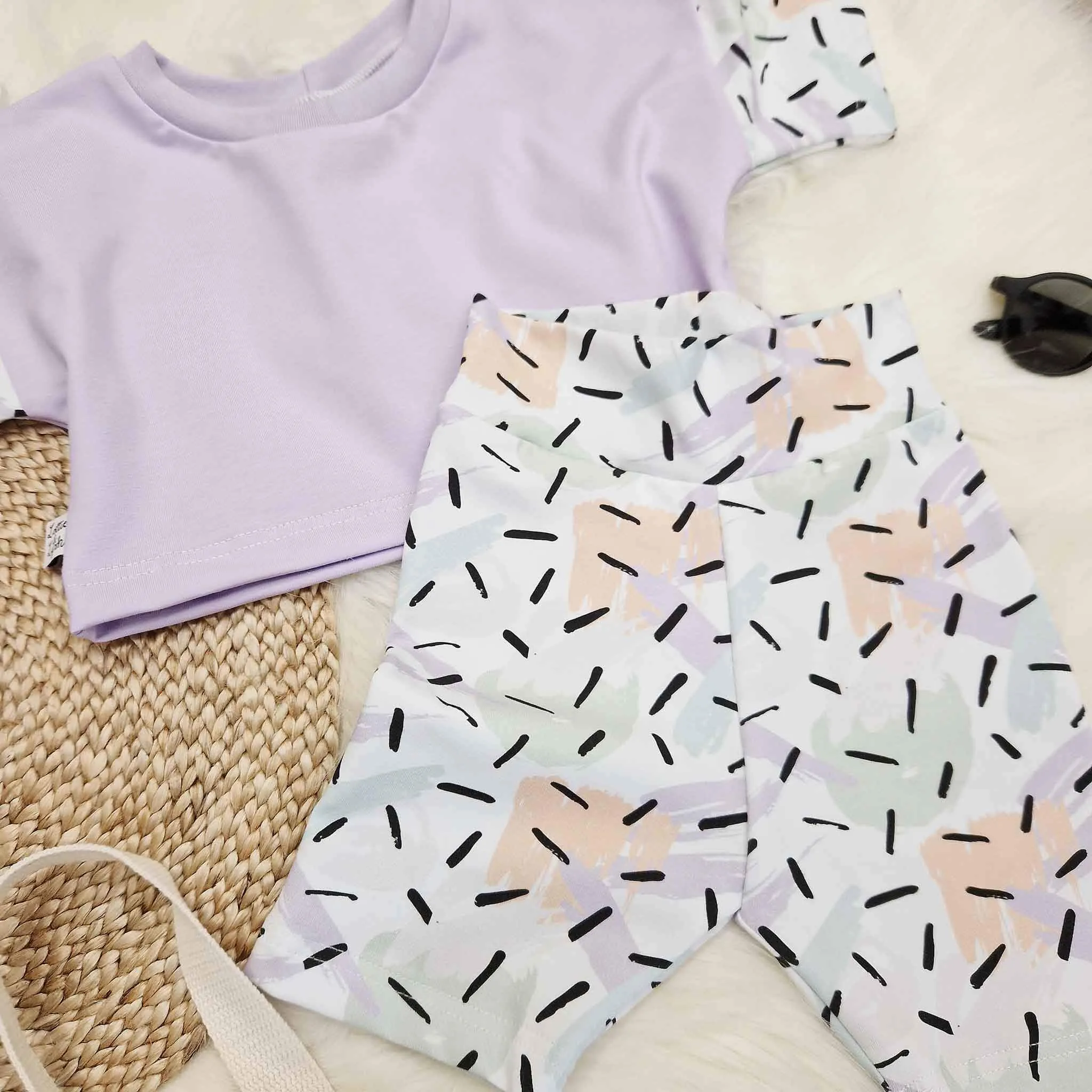 Confetti Cropped T-shirt & Shorts Set