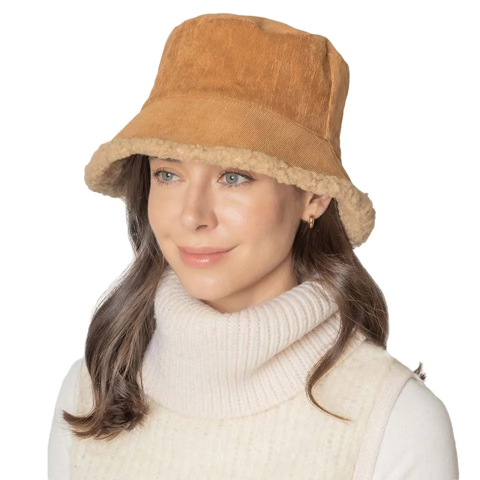 Corduroy Sherpa Bucket Hat