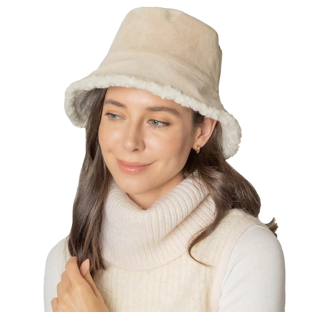 Corduroy Sherpa Bucket Hat