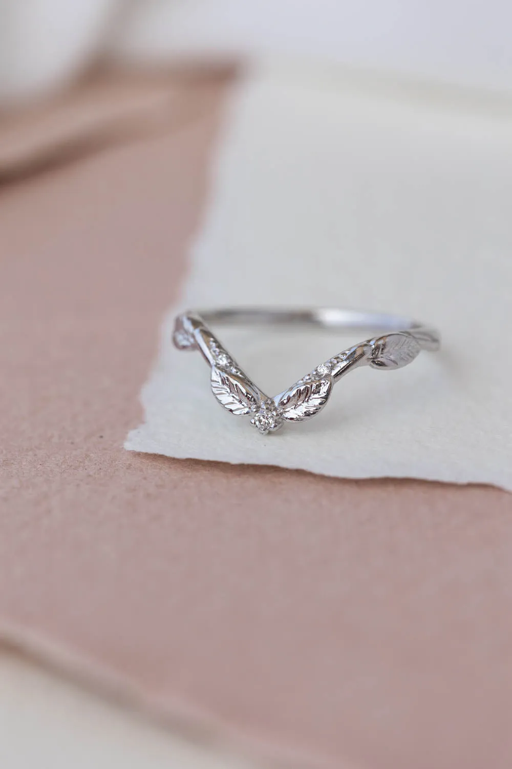 Curved twig wedding ring / matching band for Florentina