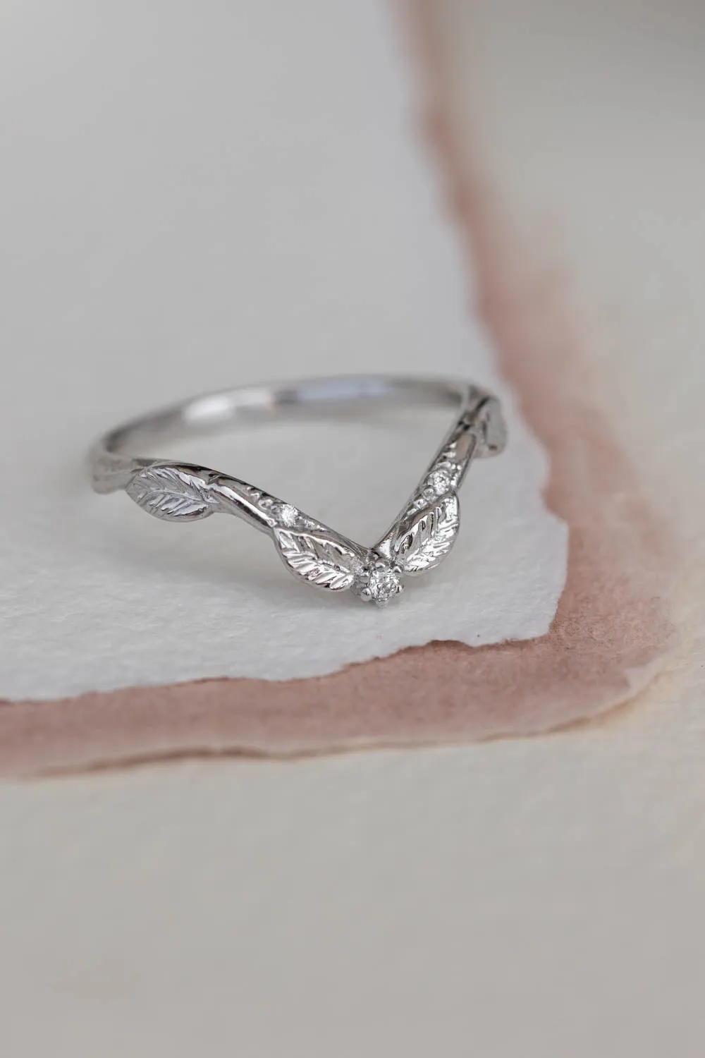 Curved twig wedding ring / matching band for Florentina