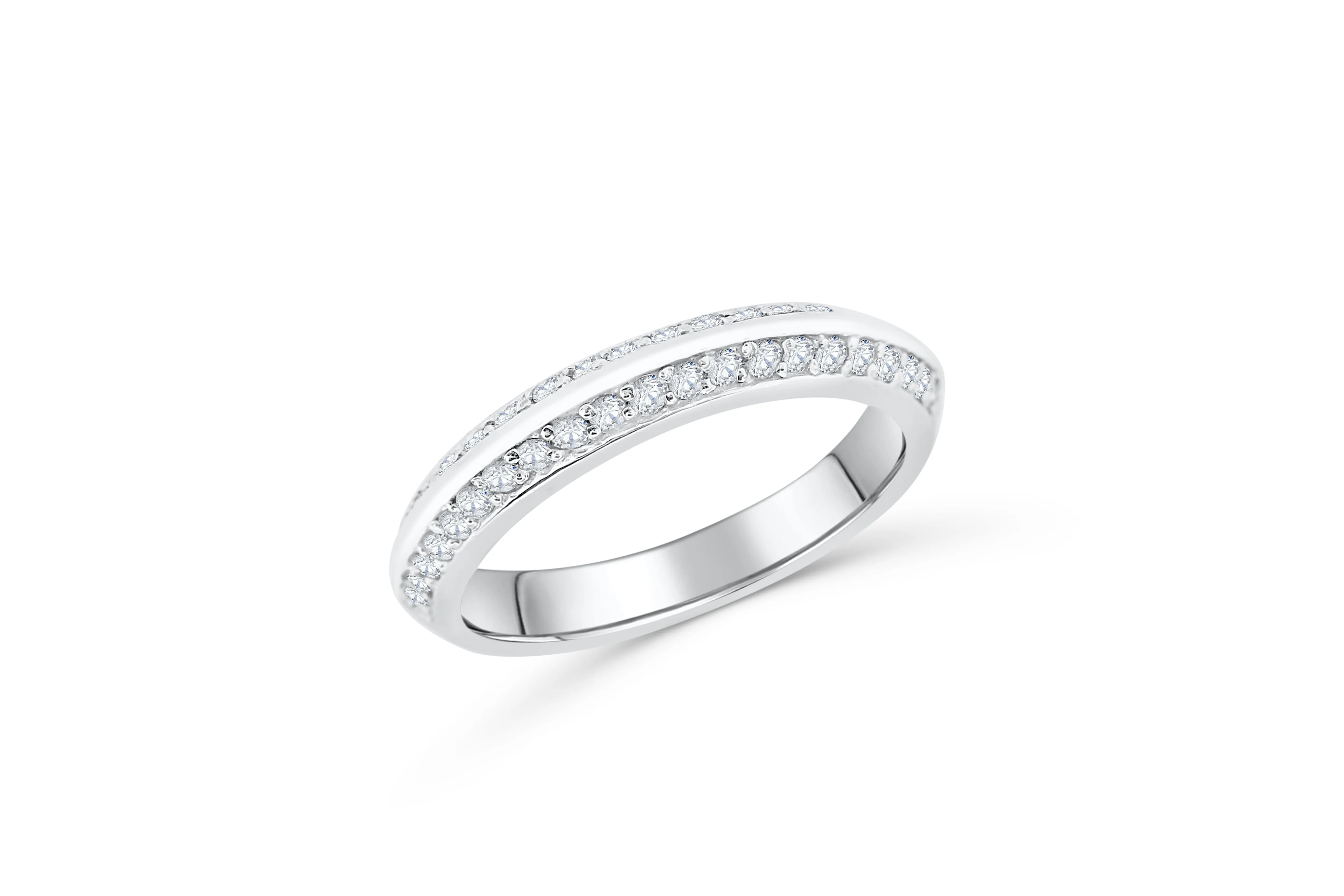 Diamond Wedding Band 0.61 ct tw Round-Cut 14K White Gold BAN060