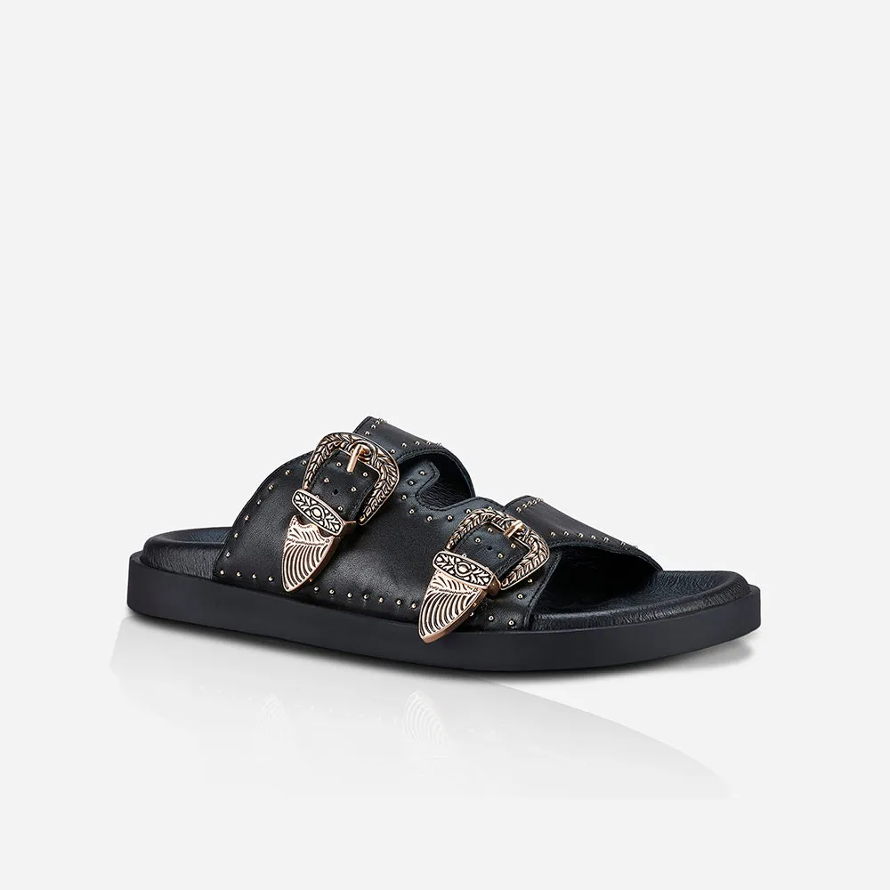 Eastwood Stud Footbed | Black/Gold