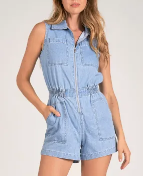 Elan Sleeveless Denim Romper