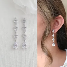 Elegant Cubic Zirconia Earrings for Brides-Anya