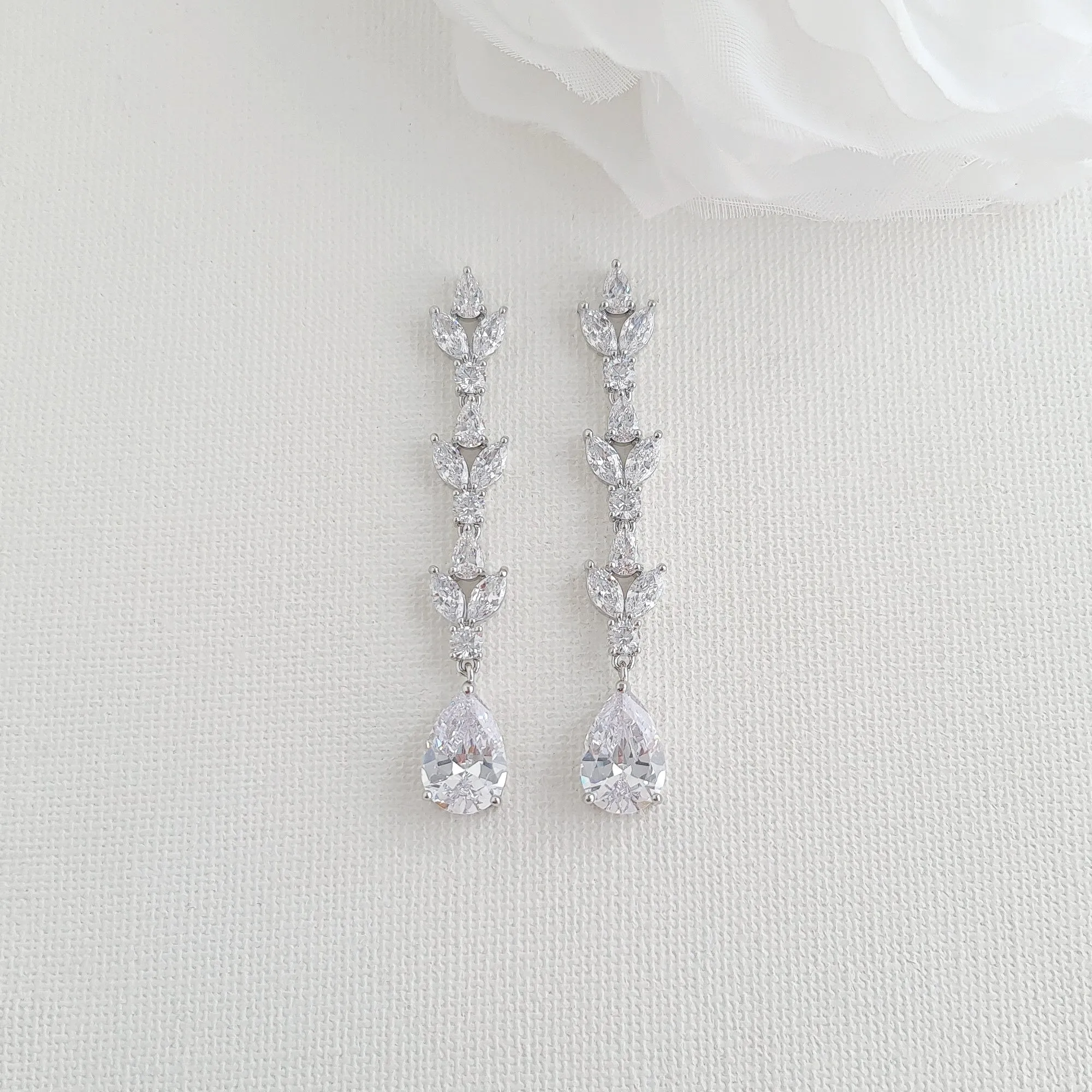 Elegant Cubic Zirconia Earrings for Brides-Anya