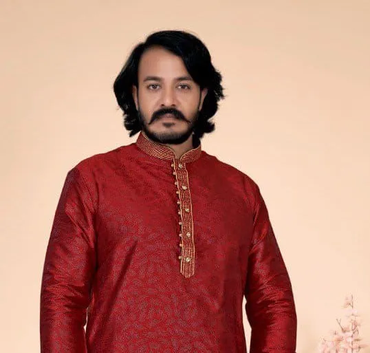 Elegant Traditional Red Color Men's kurta With Pajama Pant