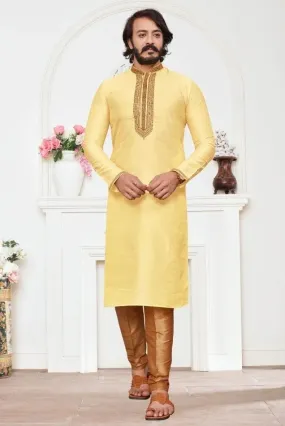 Embroidered Men's Ethnic Long Kurta With Pajama Set