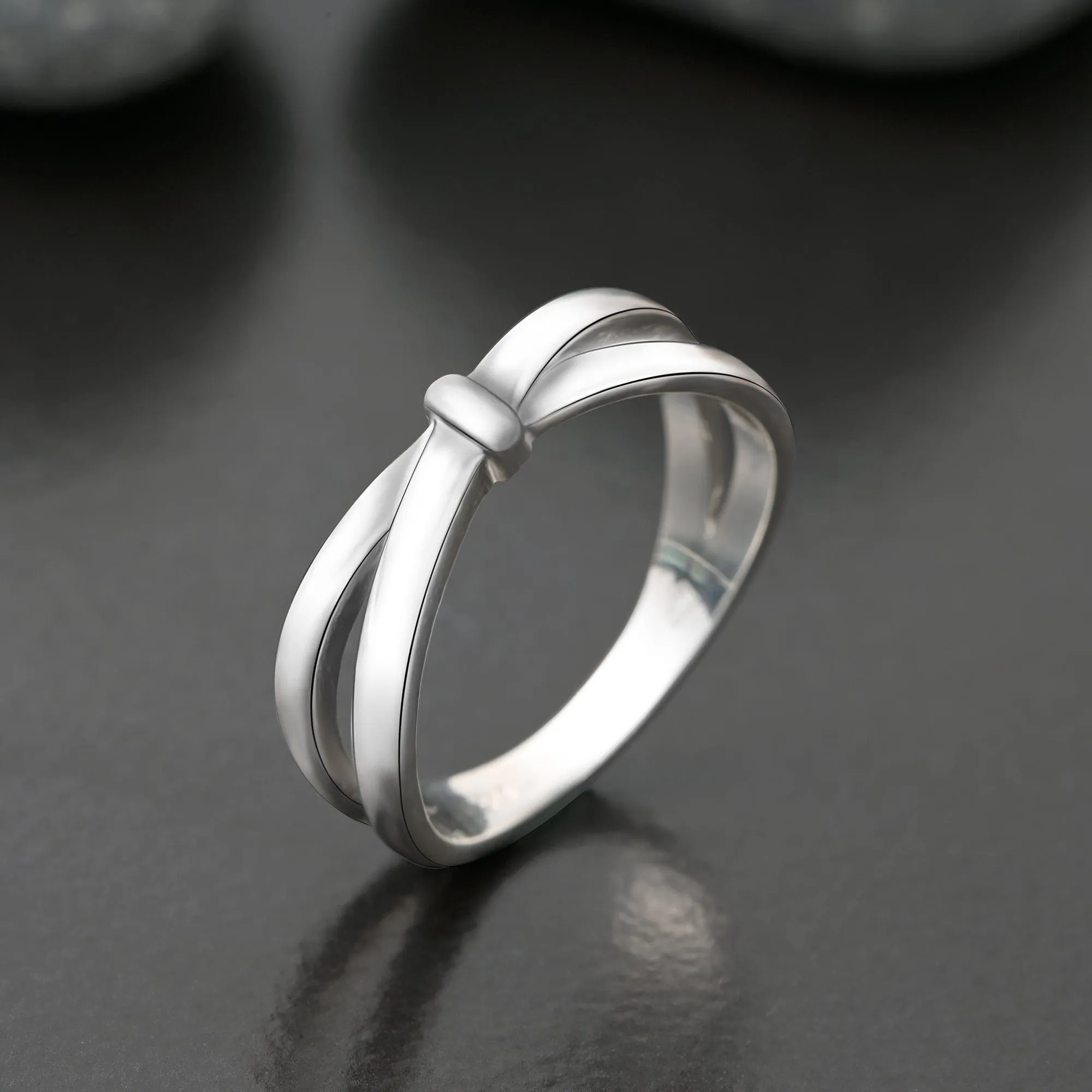 Enchanted Bow Silver Promise Rings for Him